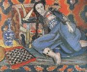 Henri Matisse Odalisque with a Moorish Chair (Odalisque in Grey with Chessboard) (mk35) oil painting artist